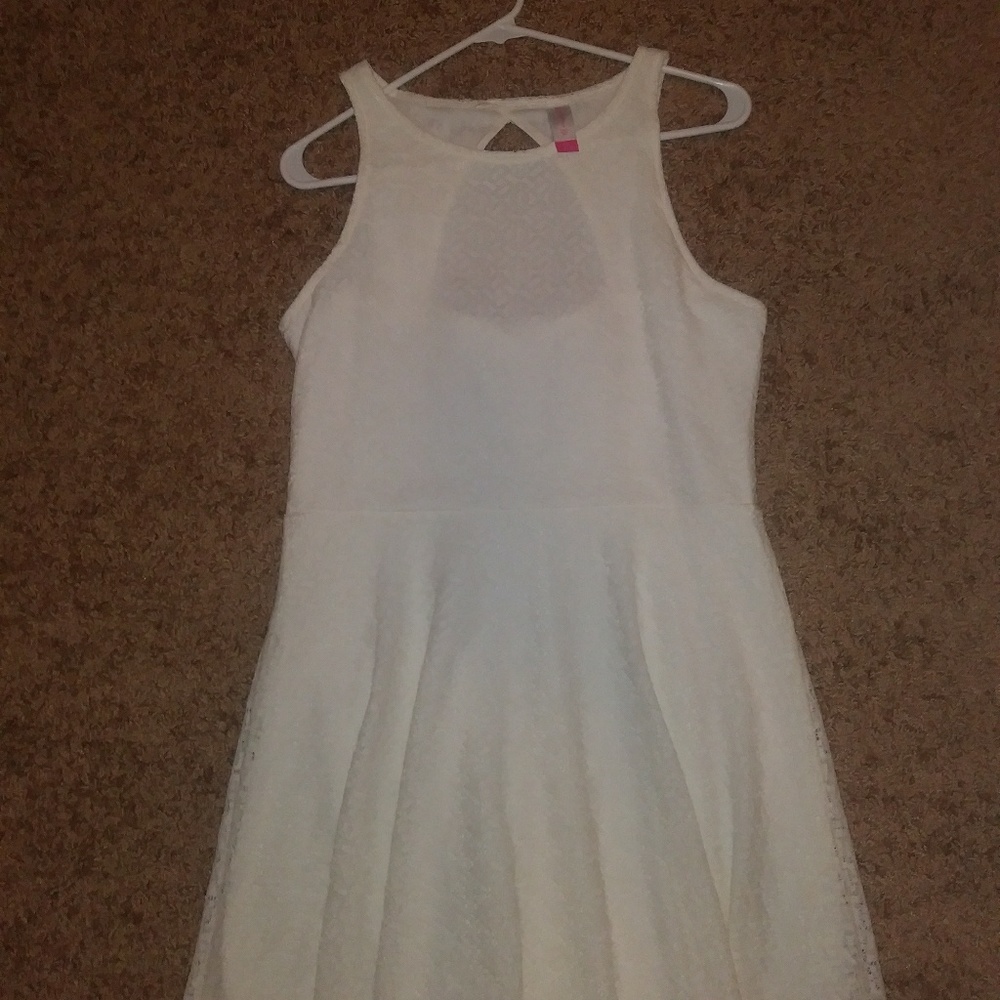 Xhileration mini dress white lace keyhole back